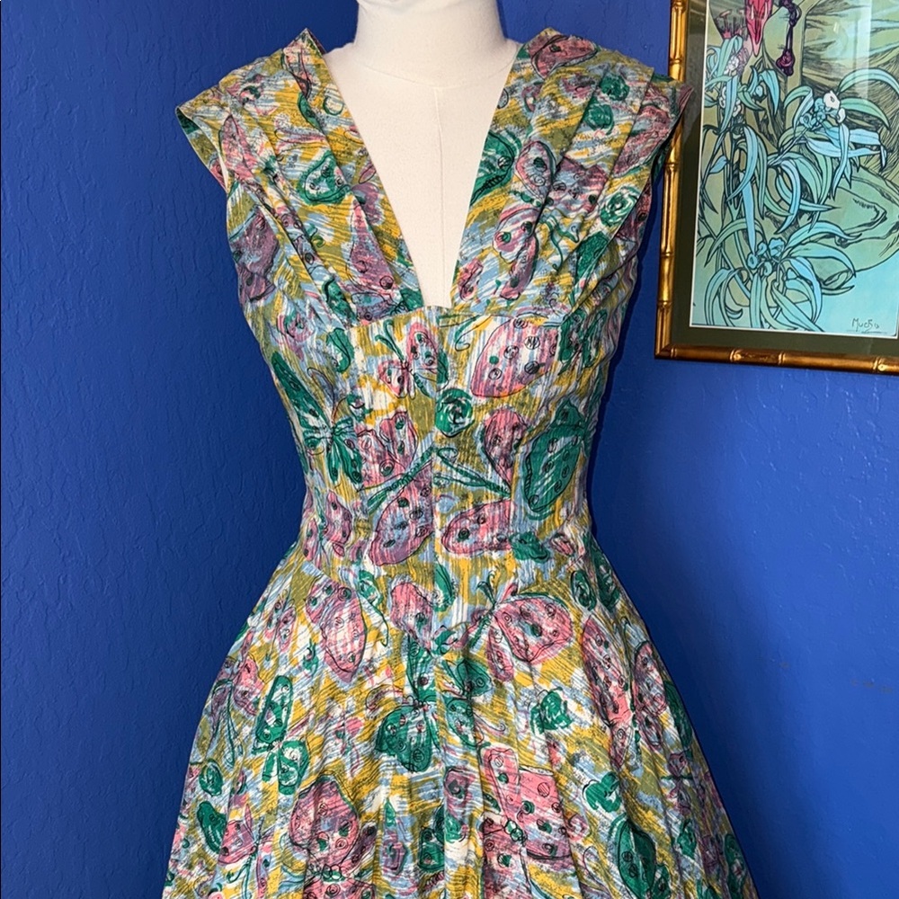 True vintage butterfly print dress